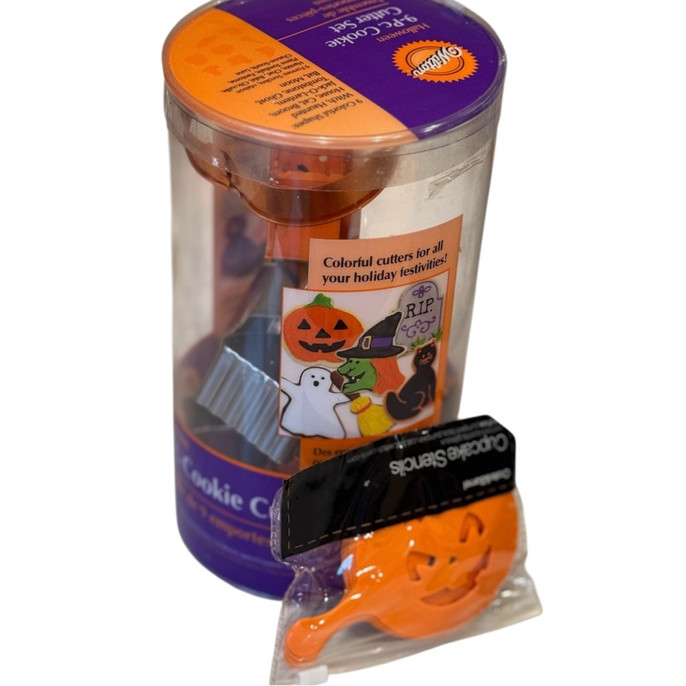 Halloween Cookie Cutters and Cupcake Stencils Wilton Crate Barrel Witch Pumpkin